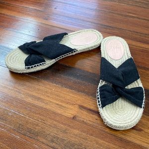J.Crew black knot flat espadrille sandal